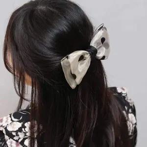 [콩심팥심]자동헤어핀 리본핀 리본머리핀 여성헤어핀 반묶음
