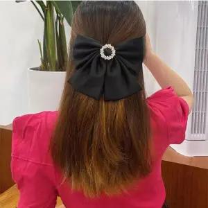 [콩심팥심]여성 새틴리본 헤어 자동핀 1P 반묶음 포인트 패션 캐주얼헤어핀