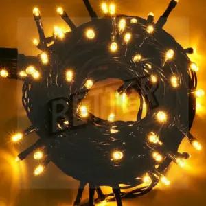 100구 녹색선 LED 웜색 지니전구(10M) (전원잭포함) (연결가능) 전구장식 감성캠핑 줄조명