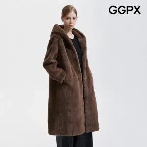 [GGPX] GPACT002F 베이직 후드 퍼 롱 코트