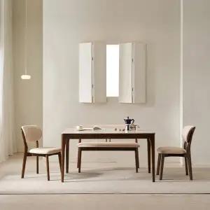 [삼익가구]시에나 포세린 통세라믹 4인용 원목 식탁 1400 테이블