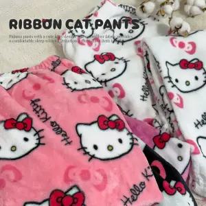 리본냥이 극세사 파자마바지 헬로키티 고양이 수면 긴바지 잠옷 홈웨어 캐릭터