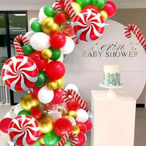 (별별창고) 크리스마스 파티 풍선세트 아치 홈파티 벽꾸미기 유치원 포토존 꾸미기 연말 용품 장식