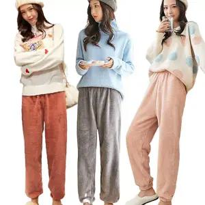 여성 남자 커플 겨울 빅사이즈 극세사 홈웨어 잠옷바지 수면잠옷