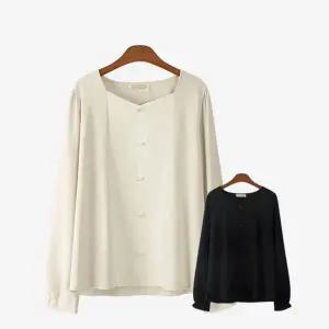 [하프클럽/] 0302 부클 라인 블라우스 빅사이즈