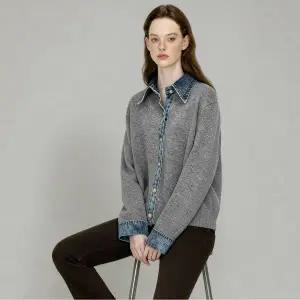 [포커스](팩토리스토어 강남점)데님 배색 포인트 니트 가디건_PBVFF5W1KC4711