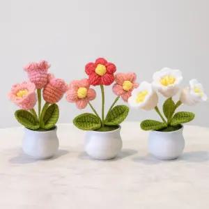 미니 줘도 물 안 뜨개 니트 뜨개꽃 정원 예쁜 화분