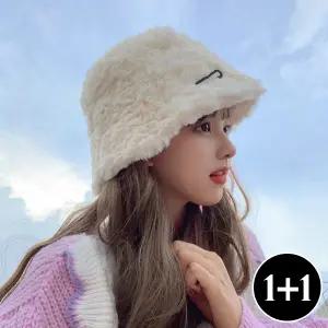 [하나 더!] 팔로우 따뜻한 페이크 퍼 겨울 버킷햇