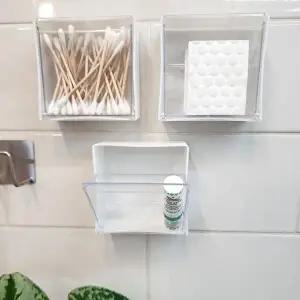 고품질 다용도 수납함 소품정리함 무타공 작은수납 화장솜보관함 미니수납장 벽결이수납함 WD2274D