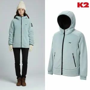 [백화점 출고] K2 플리스 여성 폴라리스 자켓 민트 후드 털 뽀글이 방풍 스트레치 니트 점퍼 후리스