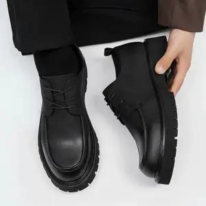 남자 로퍼 데일리 미니멀 스퀘어 남성 로퍼 구두 블랙 워커