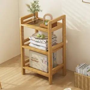 대나무 수납 선반 조립식 다용도 정리대 원목 수납 선반 2단 3단 신발장 진열대 책꽂이 주방