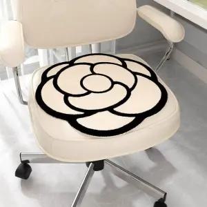 화이트 편한 인테리어 꽃방석 사무실의자 사우나방석