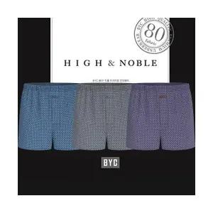 비와이씨 남성 80수 순면 3매입박서 트렁크팬티 MCG1483