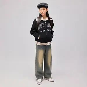 [셀러허브 1]행텐틴즈 동백01 여아 기모 풀밴딩 세미와이드 데님팬츠_더스티블루  14540-155-801-10-281