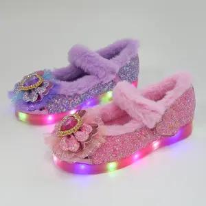 러브하트 여자 키즈 주니어 공주 털안감 여아 LED 겨울구두
