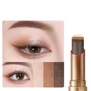 3색 아이 섀도우 스틱 초보자를위한 자연 그라데이션 쉬머 컬러 크림 펜슬 메이크업 화장품