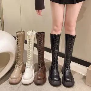 여성 가을 겨울 통굽 키높이 라이더 롱부츠 워커 225-250mm