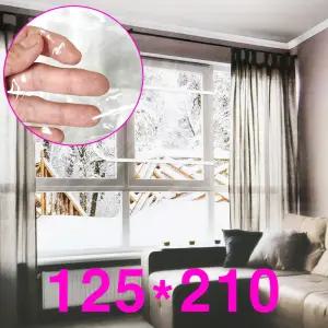 210x125 창문 외풍막이 투명비닐 방풍막 실용적 지퍼오픈형