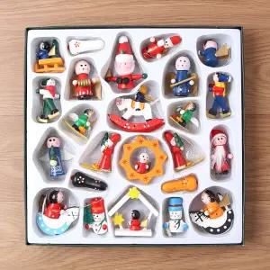 성탄 캐릭터 원목 트리장식 세트/크리스마스 장식소품