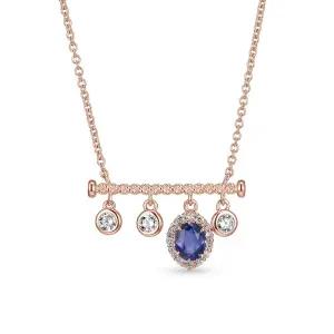 18k 로프 벨리 천연석 목걸이(랩 다이아몬드)_사파이어