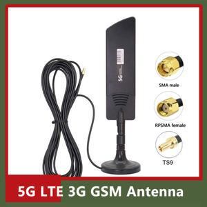 TS9 SMA 남성 5G LTE 4G 3G GSM 안테나 야외 옴니 WiF 공중 이득 22DBi 600-6000MHz Wifi 라우터 용 방수 자기