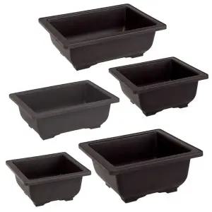 사각 PVC 분재 화분 야생화 선인장 다육이 낮은 분갈이 플분 2개