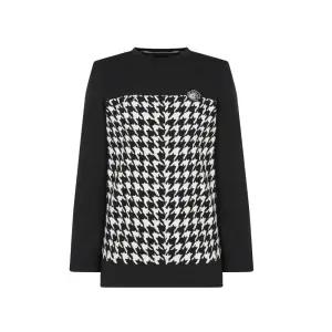 [크로커다일레이디] 크로커다일레이디 지도리 자가드 라운드 티셔츠CLDWTS219