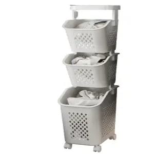 틈새 4단 이동식 세탁 2단 바구니 빨래바구니 3단