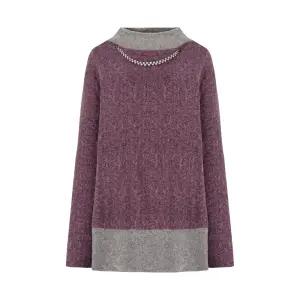 [크로커다일레이디] 크로커다일레이디 헤링본 프린트 진주장식 티셔츠CLCWTS114