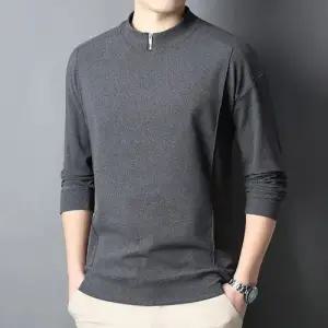 엘럽 남성용 맨투맨 지퍼 반하이넥 기모 후드 가을 겨울 캐주얼 솔리드 셔츠 힛템