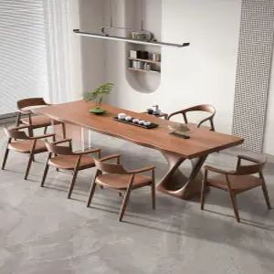 8인용 원목식탁 블랙 아크릴 직사각 와이드 다이닝테이블