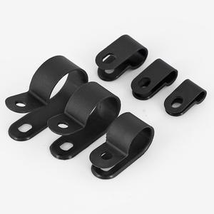 R3.3 검정색 R형 플라스틱 케이블 클립 나일론 클램프 전선 홀더 고정 장치 관리