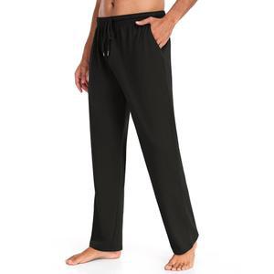 쿠판디 남성 코튼 요가 팬츠 캐주얼 스웨트 조거 오픈 하의 라운지 포켓 포함