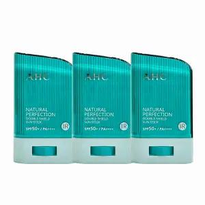 AHC 내추럴 퍼펙션 더블 쉴드 선스틱 22g (SPF 50+) 초록색 3개
