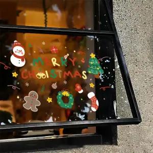 크리스마스 정전기 스티커 유리창 창문 산타 겨울 장식 셀프 데코 카페 거울 창문꾸미기 트리