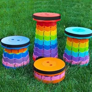 줄 서기 간이 의자 아코디언 휴대용 무지개 접이식 간이 의자 야외 캠핑용 테이블 낚시용 높이 낚시 캠핑