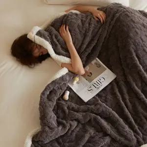 꽈배기 보온 극세사 양털 겨울 이불 가을 용침구 부드러운 극세사 트위스트 겨울 이불 양털 따뜻한 담요