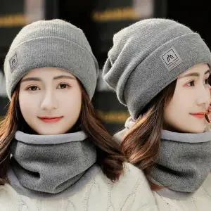 여성 비니 모자 겨울 워머 니트 여성 방한 비니 세트 폴리