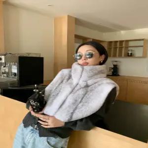 겨울 에코퍼 스카프 브라운 밍크 페이크퍼 넥워머