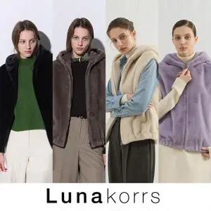 루나코어스 FAUX밍크 후드 집업 베스트