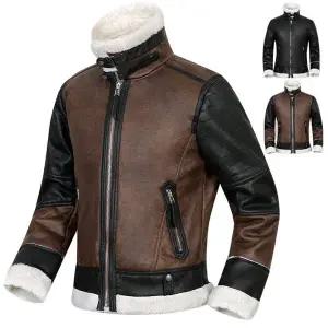 [디바옴므]하이넥 버튼 양털 무스탕 자켓 점퍼