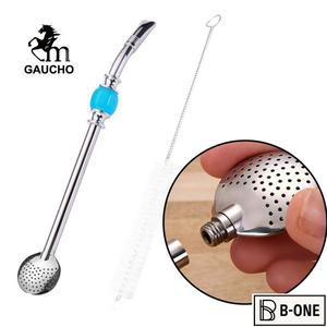 1개/로트 우루과이 예르바 마테 봄빌라 21CM 스테인리스 탈착식 필터 밀짚 11색 옵션 청소용 브러시 차 도