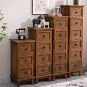 원목 서랍장 모던 거실 침실 캐비닛 3칸 커피 빈티지 옐로우