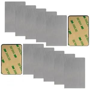 자석거치대 부착용 사각대형 보조철판 가로 4.2cm 세로 2.8cm 두께 0.8T 10개 세트 스틸 스텐 양면테이프