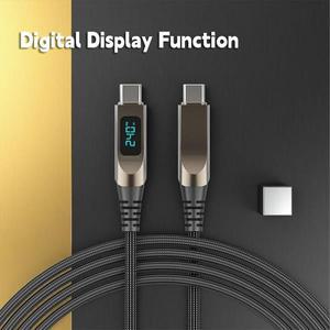 240W USB C to 고속 충전 케이블 디지털 디스플레이 PD3.0 데이터 코드 아이폰 17 프로 맥스 삼성 S24 50W