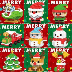 크리스마스 빌딩 블록 시리즈 산타 클로스 순록 퍼즐 조립 벽돌 테이블 장식 크리스마스 선물