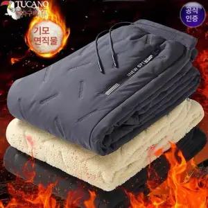 남성 겨울 패딩바지 양털 기모 방한 중년용 두꺼운 팬츠