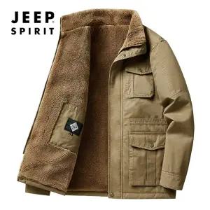 JEEP SPIRIT 남성 두껍게 보온 워싱 자켓 패션 지퍼 코트