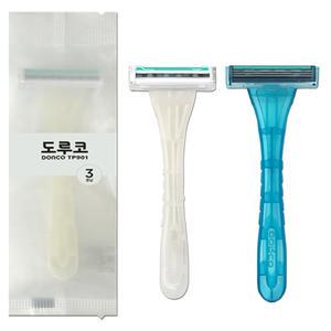 도루코 3중날 터치3 면도기 100개 벌크 포장 휴대용 일회용 여행용 업소용